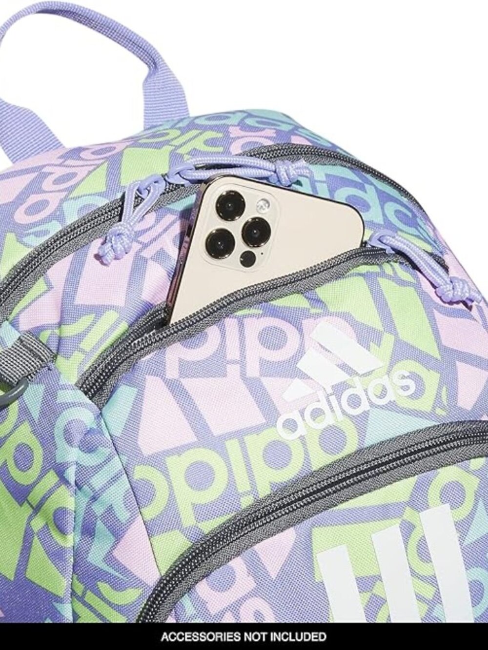 Adidas allover logo backpack light Purple Gray - Picture 3 of 5